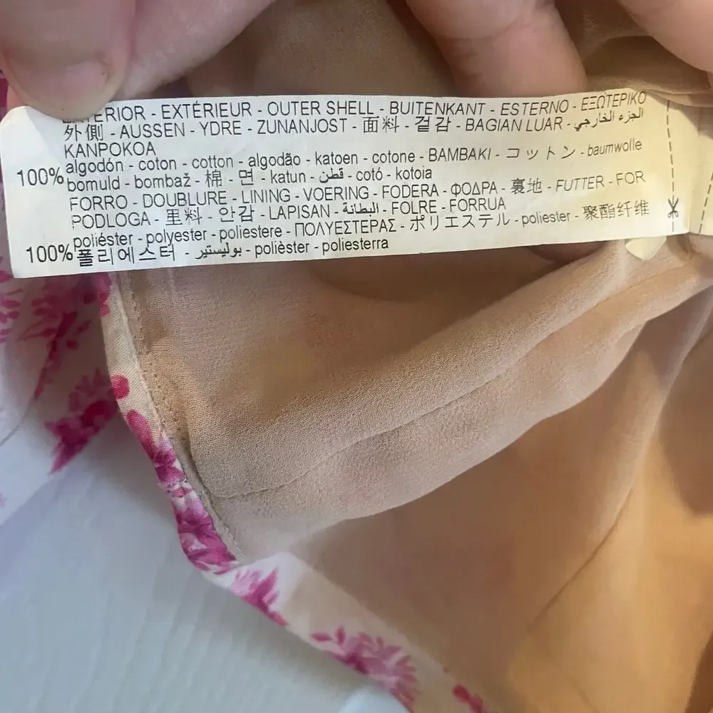 Zara Pink Floral Off The Shoulder Bardot Top Size Large - Picture 12 of 13